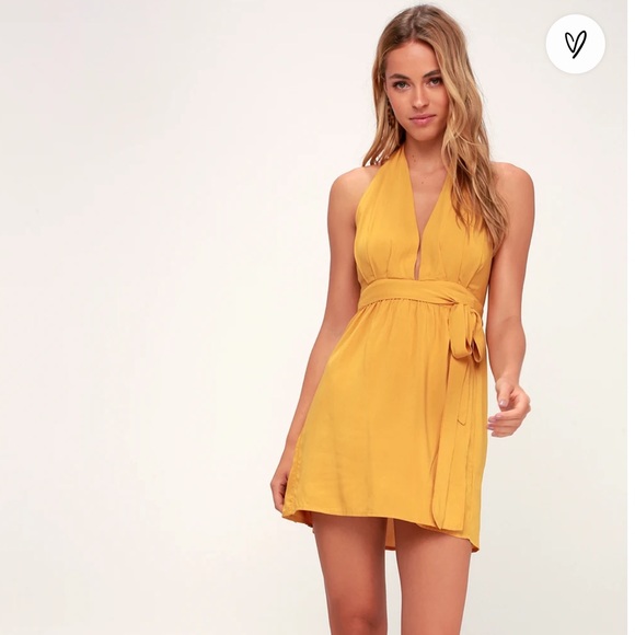 Lulus | Dresses | Mustard Yellow Wrap Dress | Poshmark